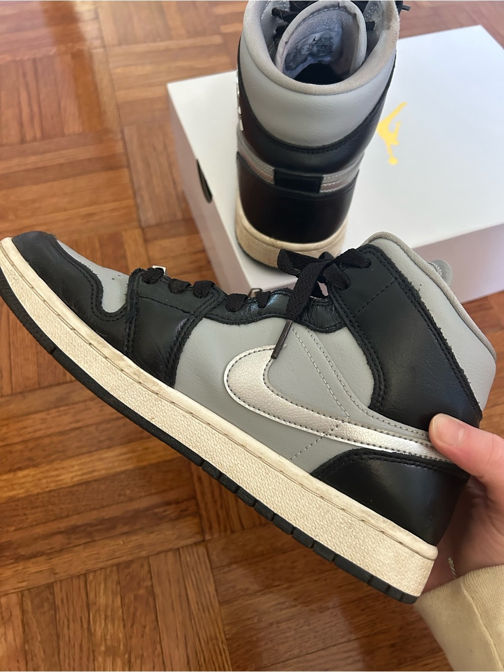 Air Jordan 1 Low - Metallic Silver & Black womens Sneakers - Picture 6 of 12